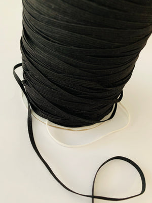 Elastic: Soft braided flat 3mm in black