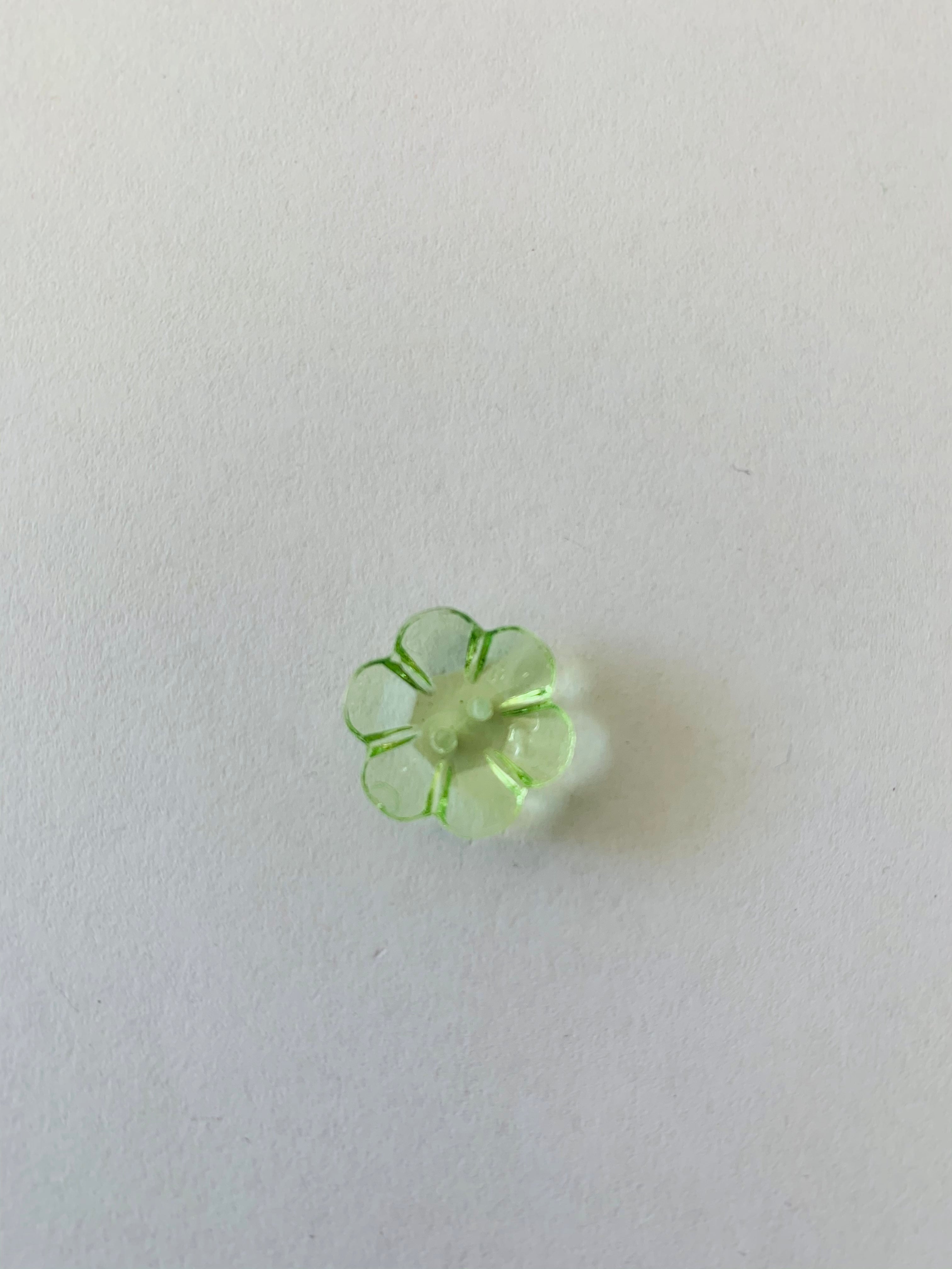 Clear green floral buttons: 23mm
