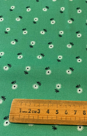Liberty Cotton Riviera Collection: Sunshine Daisy in Green