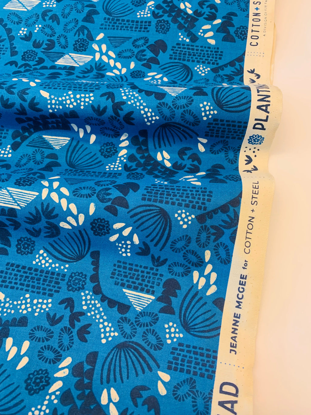SALE  Cotton and Steel: Homestead/ Planting in Evening Blue Unbleached