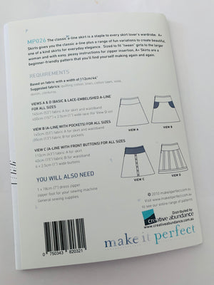 Make it Perfect Sewing Pattern: A+ Skirts