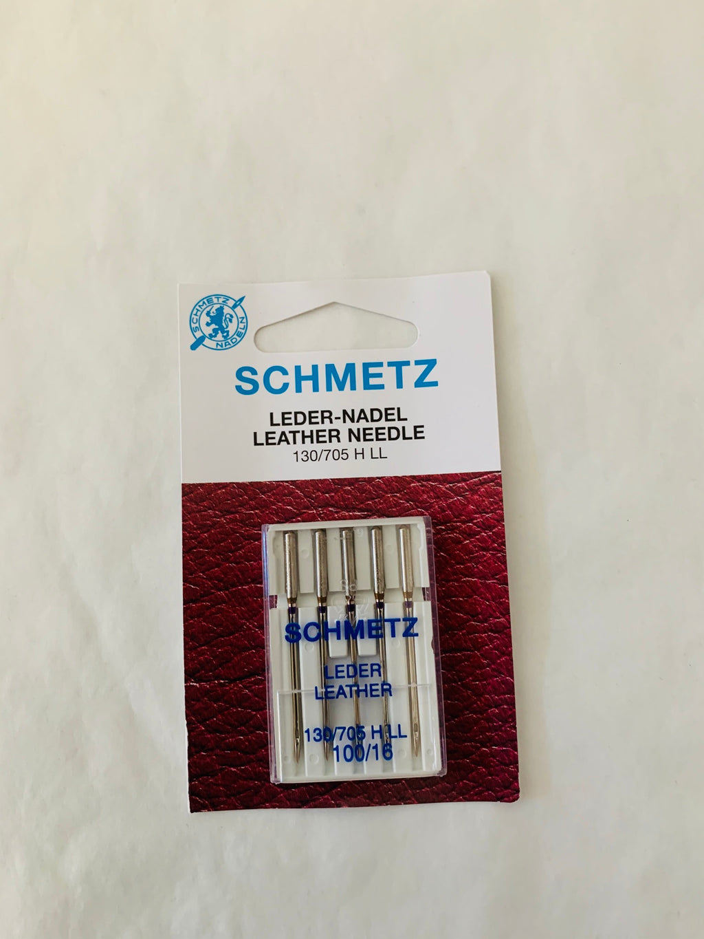 Schmetz leather needle: 100/16