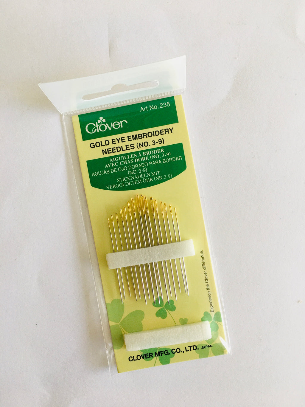 Clover Gold Eye Embroidery Needles (No. 3-9)