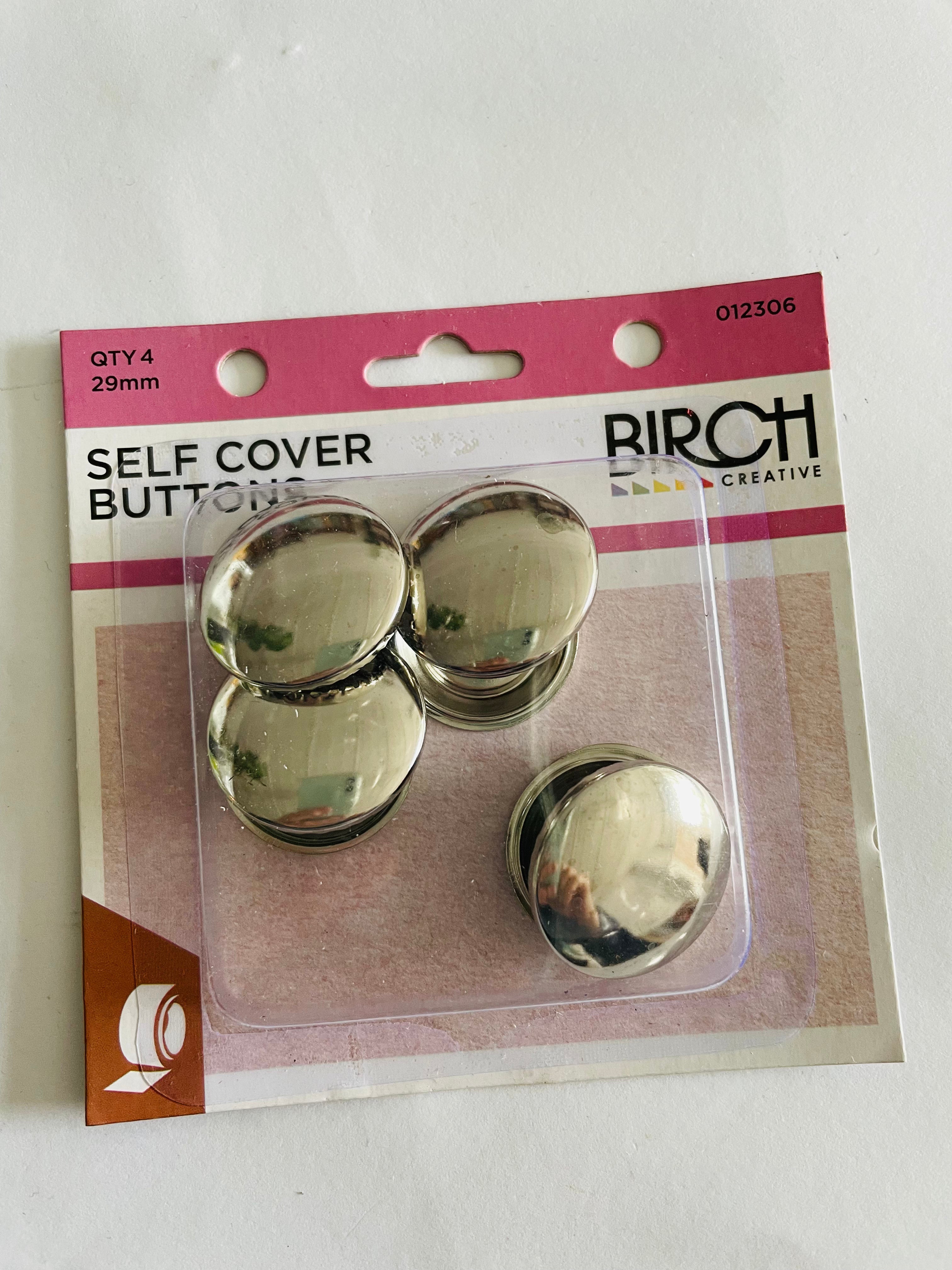 Birch Metal Self Cover Buttons 29mm