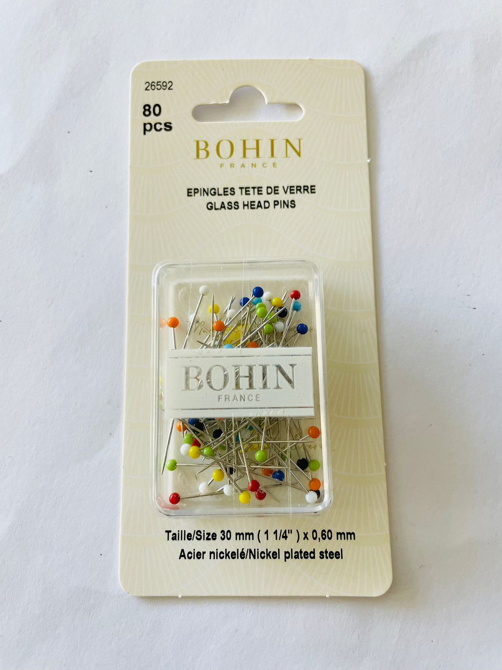 Bohin France Glass Head Pins